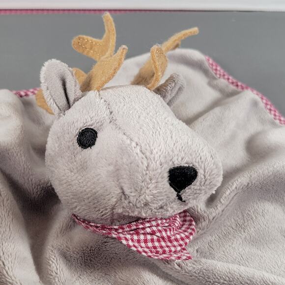 Nyani Wildfang Deer Lovey Security Blanket Red Check 10” x 10” Germany - Picture 7 of 10